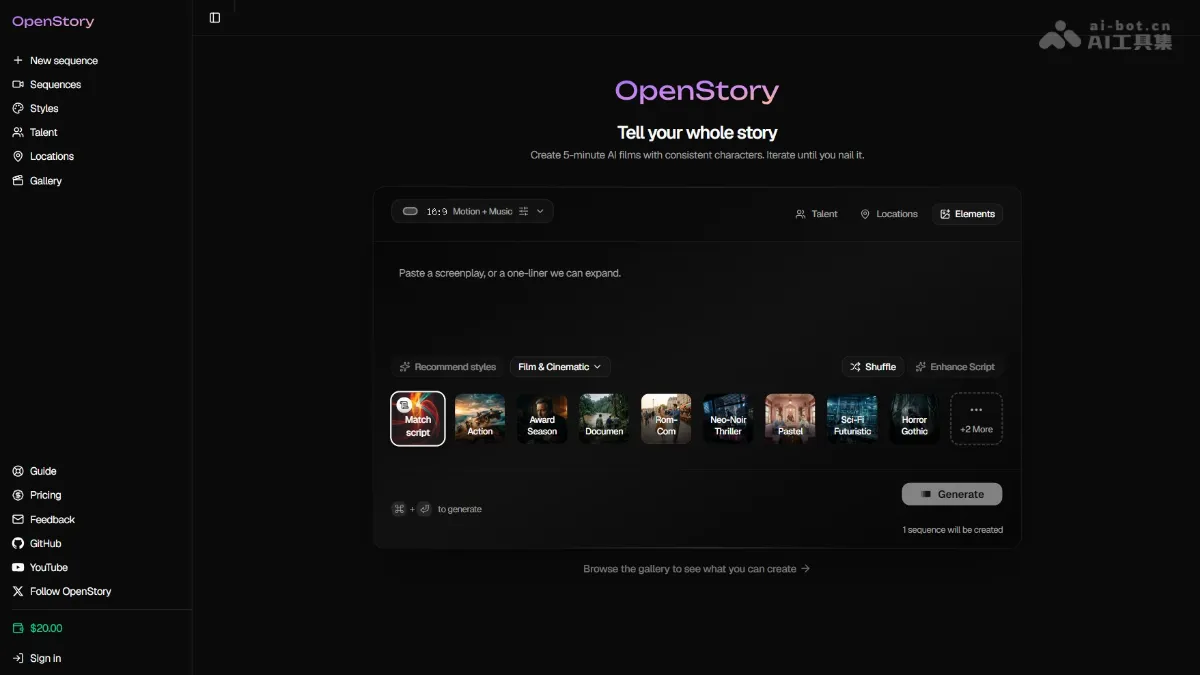 OpenStory 开源 AI 视频制作平台，一键生成短剧视频