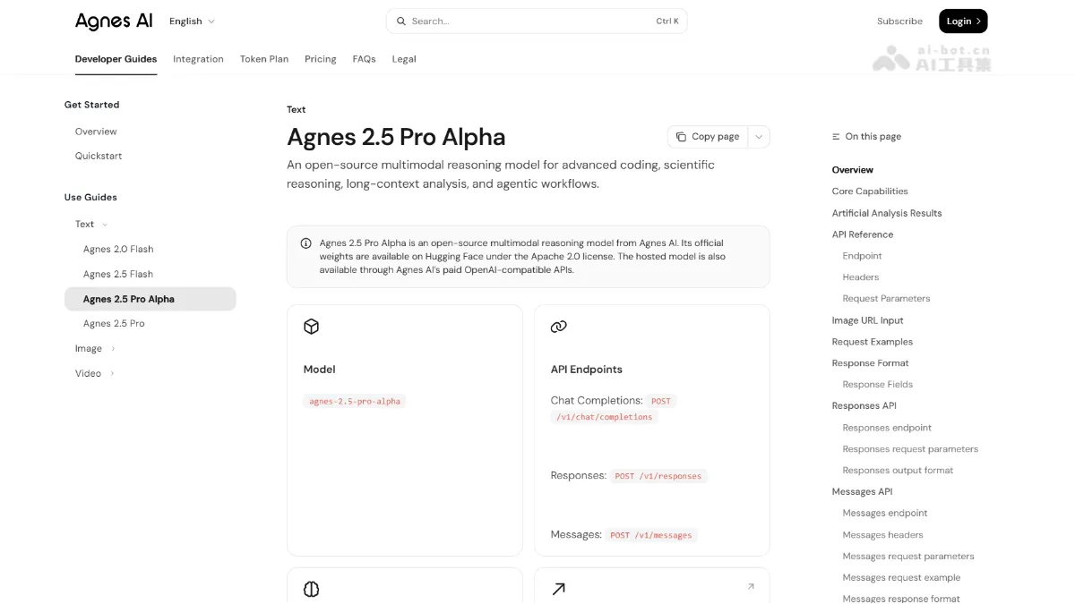 Agnes 2.5 Pro Alpha Agnes AI 开源的多模态推理模型